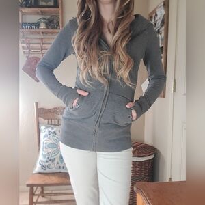 Elwood Womens Gray long zipper jacket size small